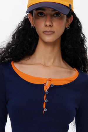 Lyocell Tencel Color-Blocked Sweater