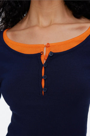 Lyocell Tencel Color-Blocked Sweater