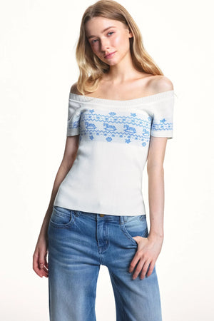 Lyocell Tencel Off-Shoulder T-Shirt
