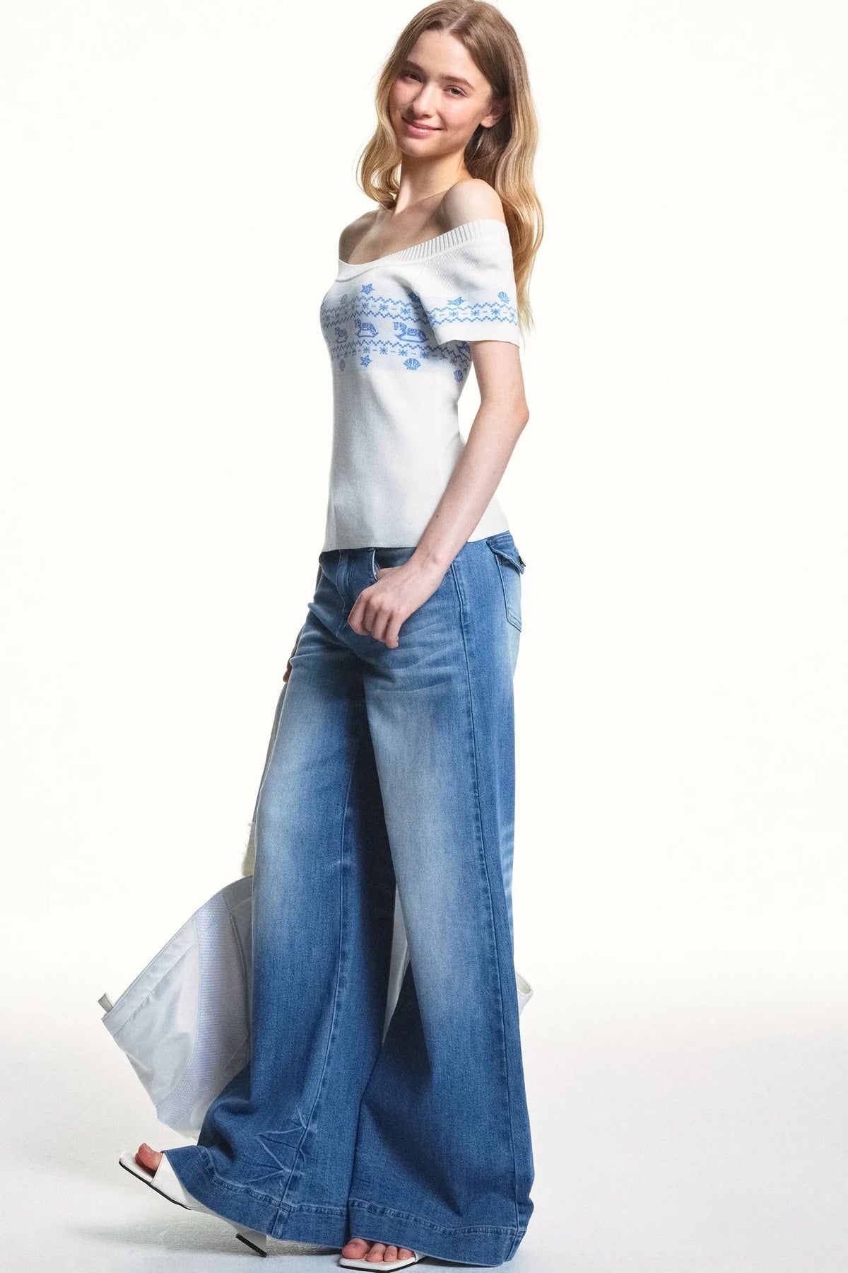 Lyocell Tencel Off-Shoulder T-Shirt