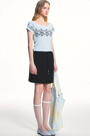 Lyocell Tencel Off-Shoulder T-Shirt