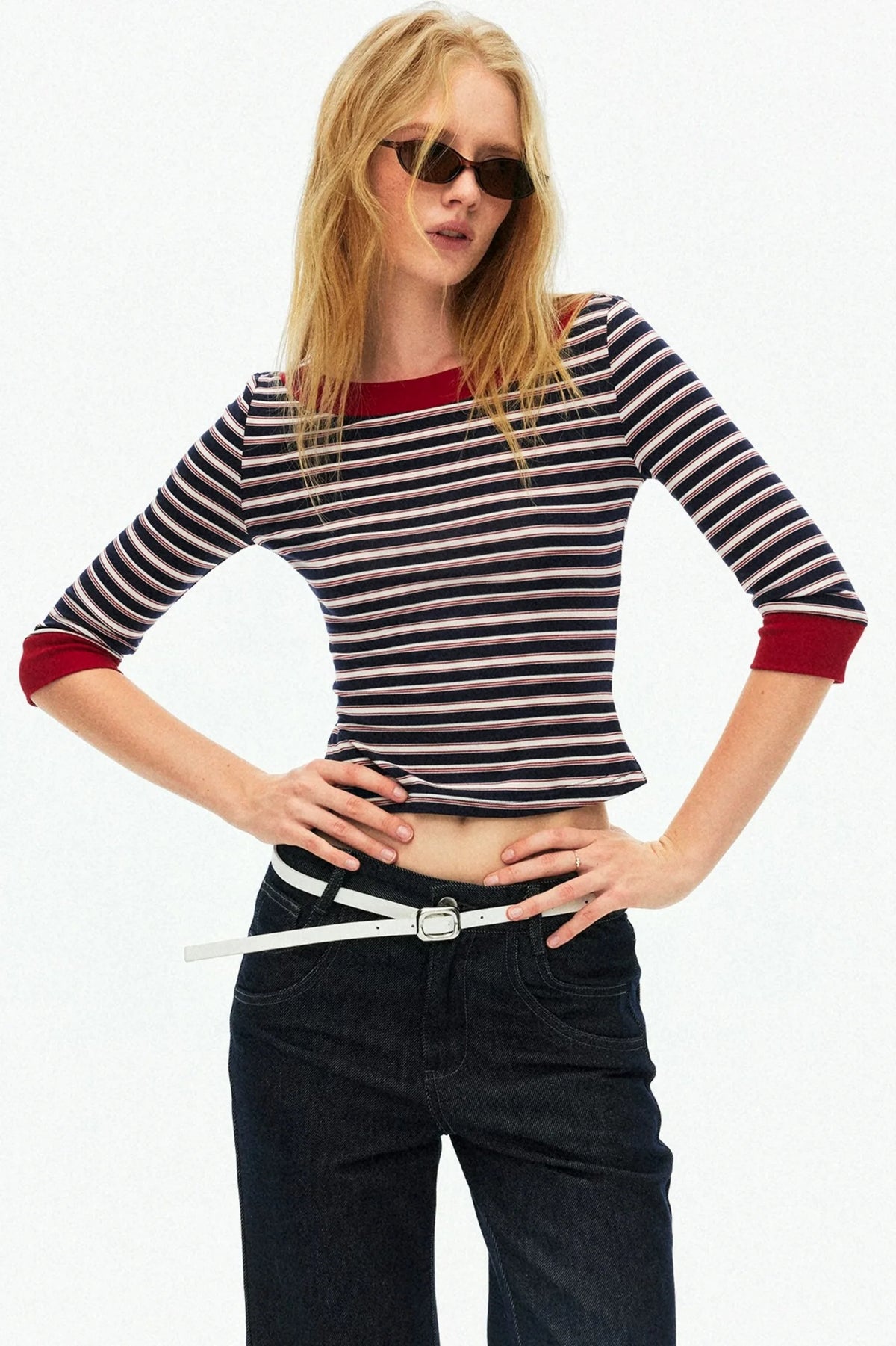 Lyocell Tencel Striped Knit Sweater
