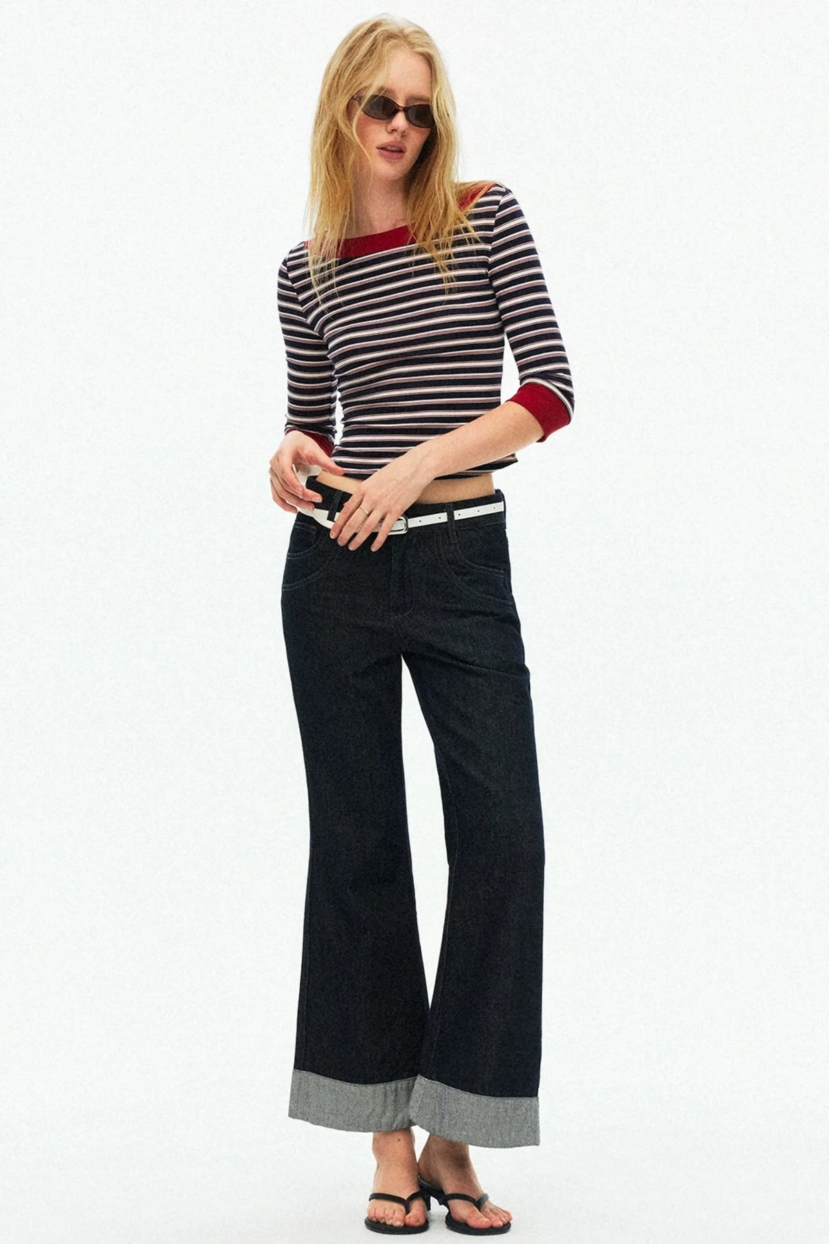 Lyocell Tencel Striped Knit Sweater