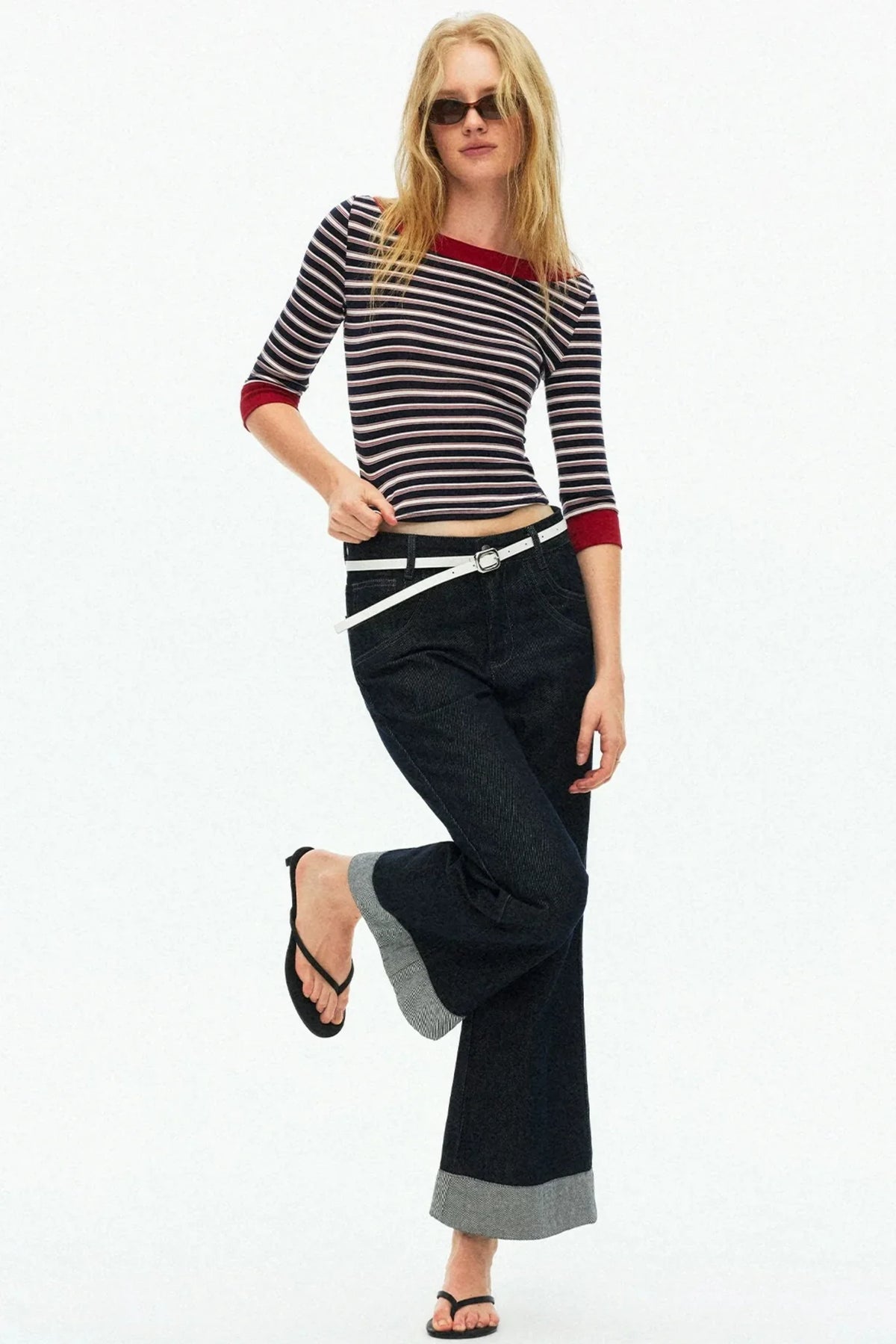 Lyocell Tencel Striped Knit Sweater