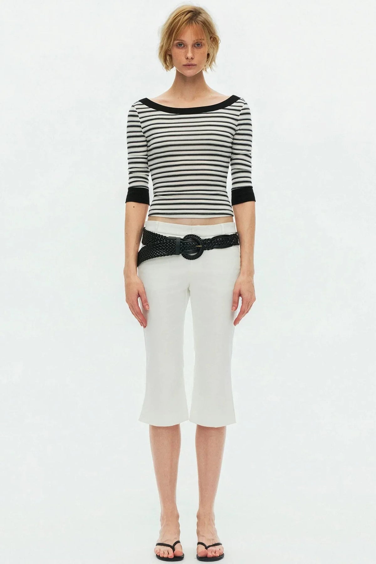 Lyocell Tencel Striped Knit Sweater