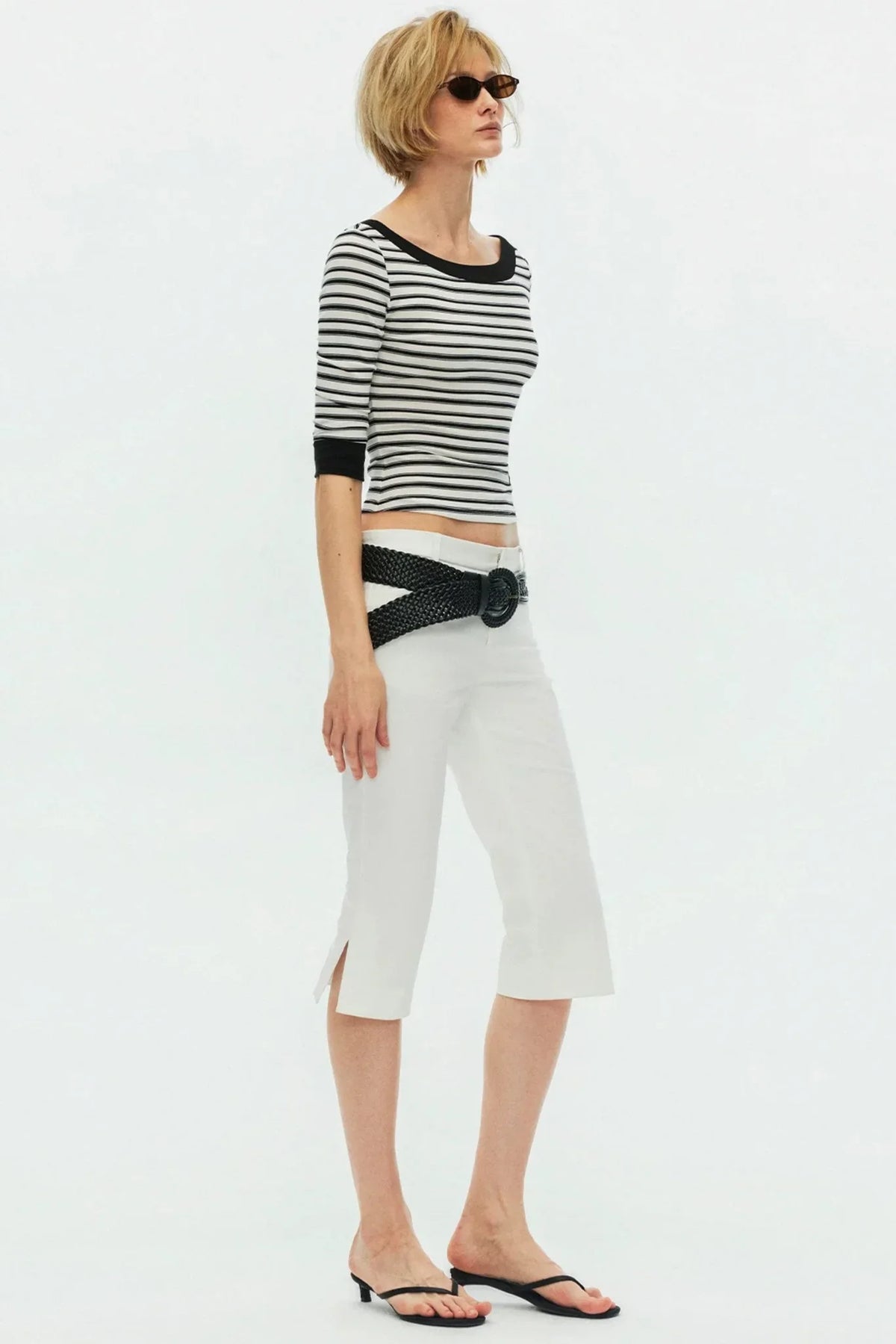 Lyocell Tencel Striped Knit Sweater