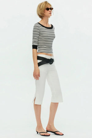 Lyocell Tencel Striped Knit Sweater