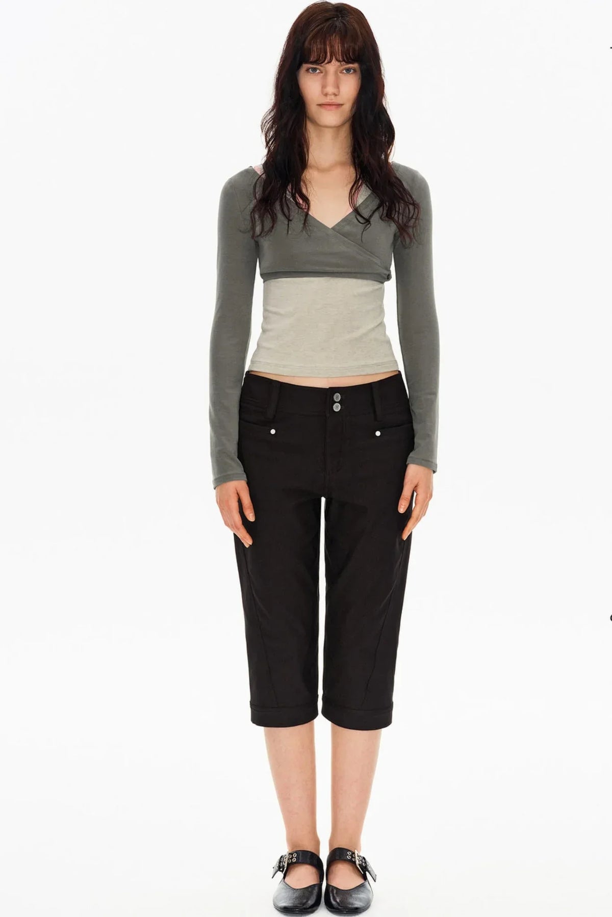 Lyocell Tencel V-Neck Top Set
