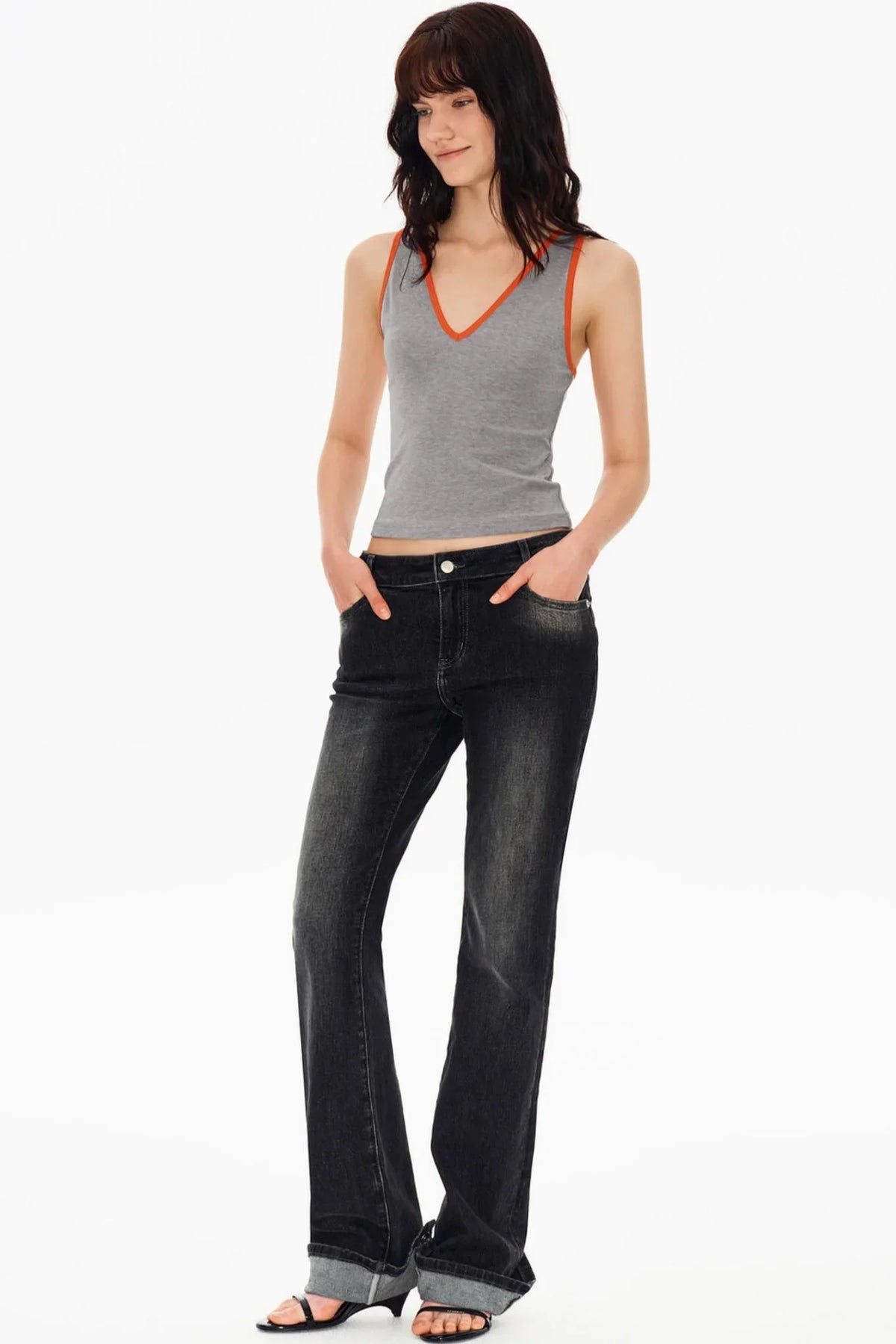 Lyocell Tencel V-Neck Top Set