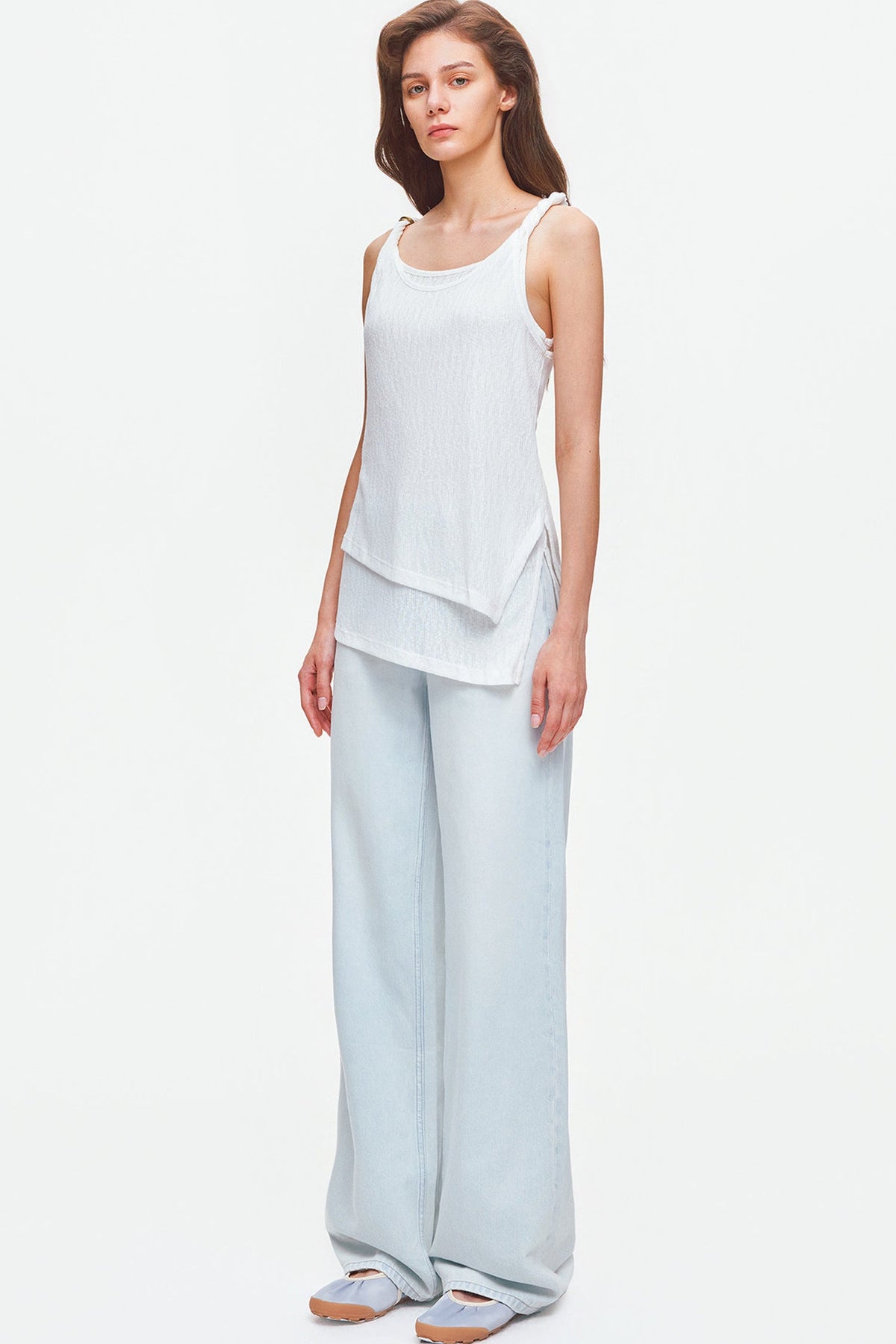 Lyocell Textured Jacquard Knit Top