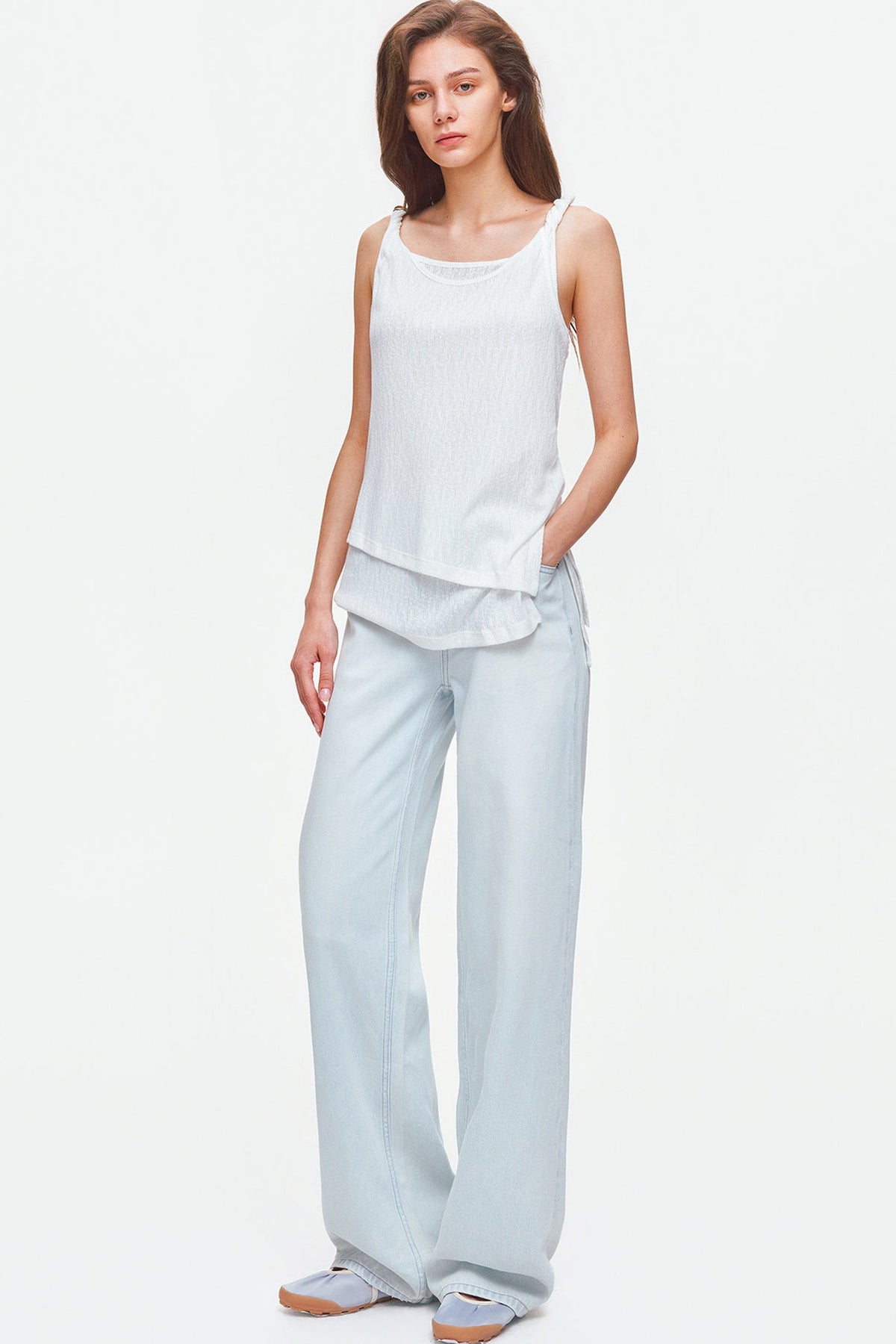 Lyocell Textured Jacquard Knit Top