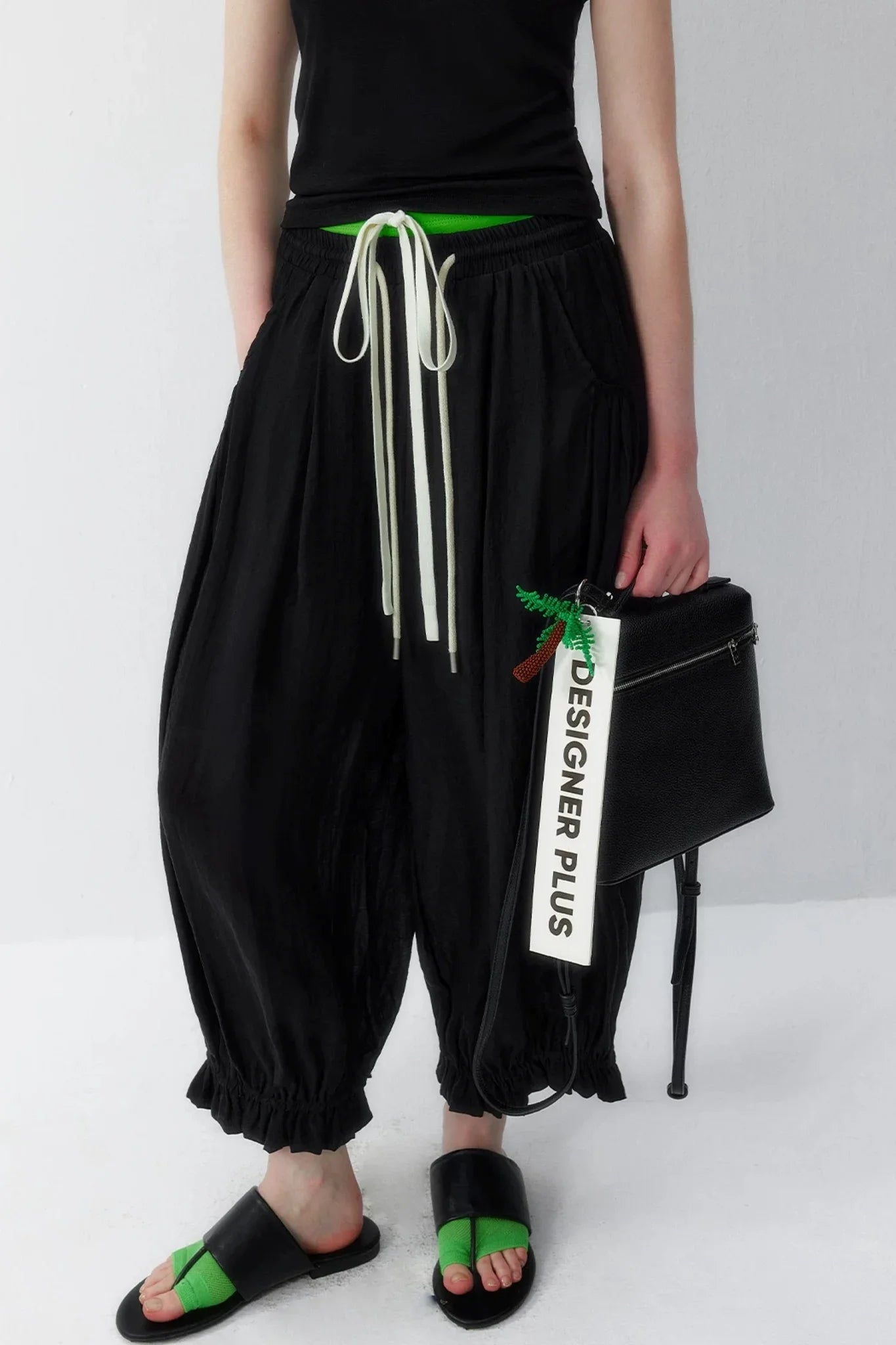 Lyocell Wide Leg Lantern Pants