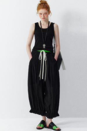 Lyocell Wide Leg Lantern Pants
