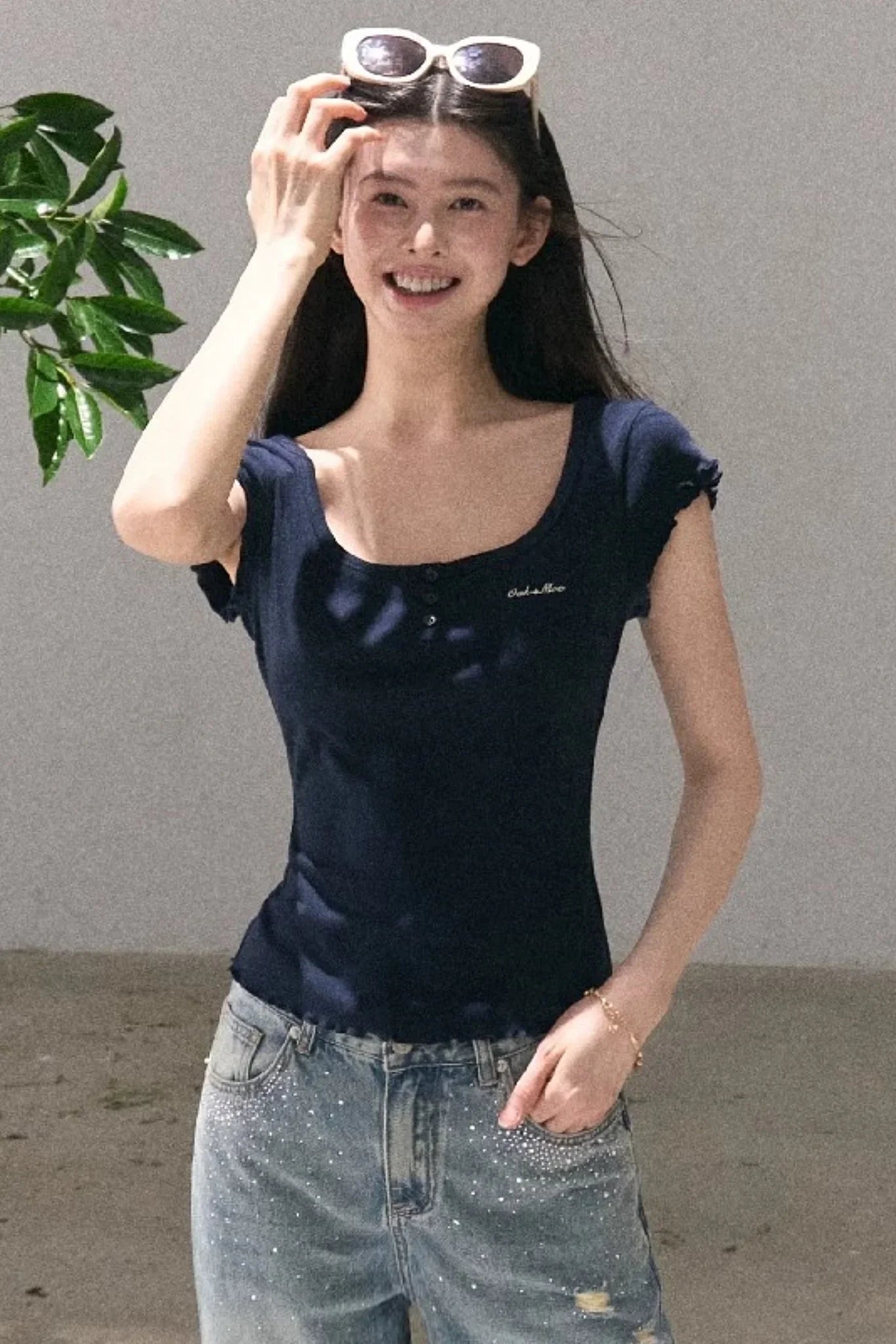 Lyocell Wool Embroidered Top