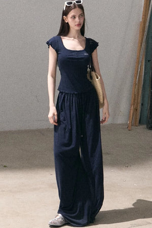 Lyocell Wool Embroidered Top