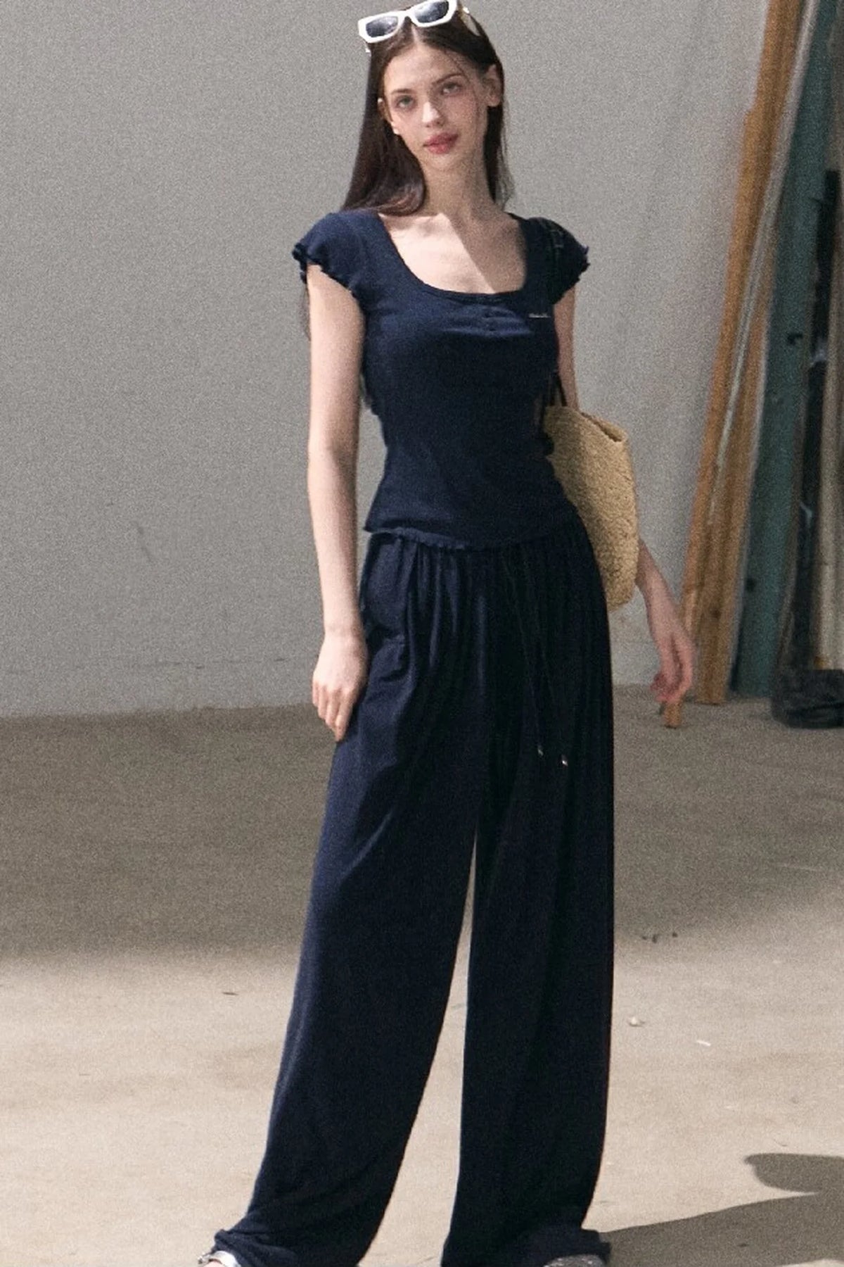 Lyocell Wool Embroidered Top