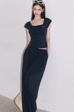 Lyocell Wool Embroidered Top