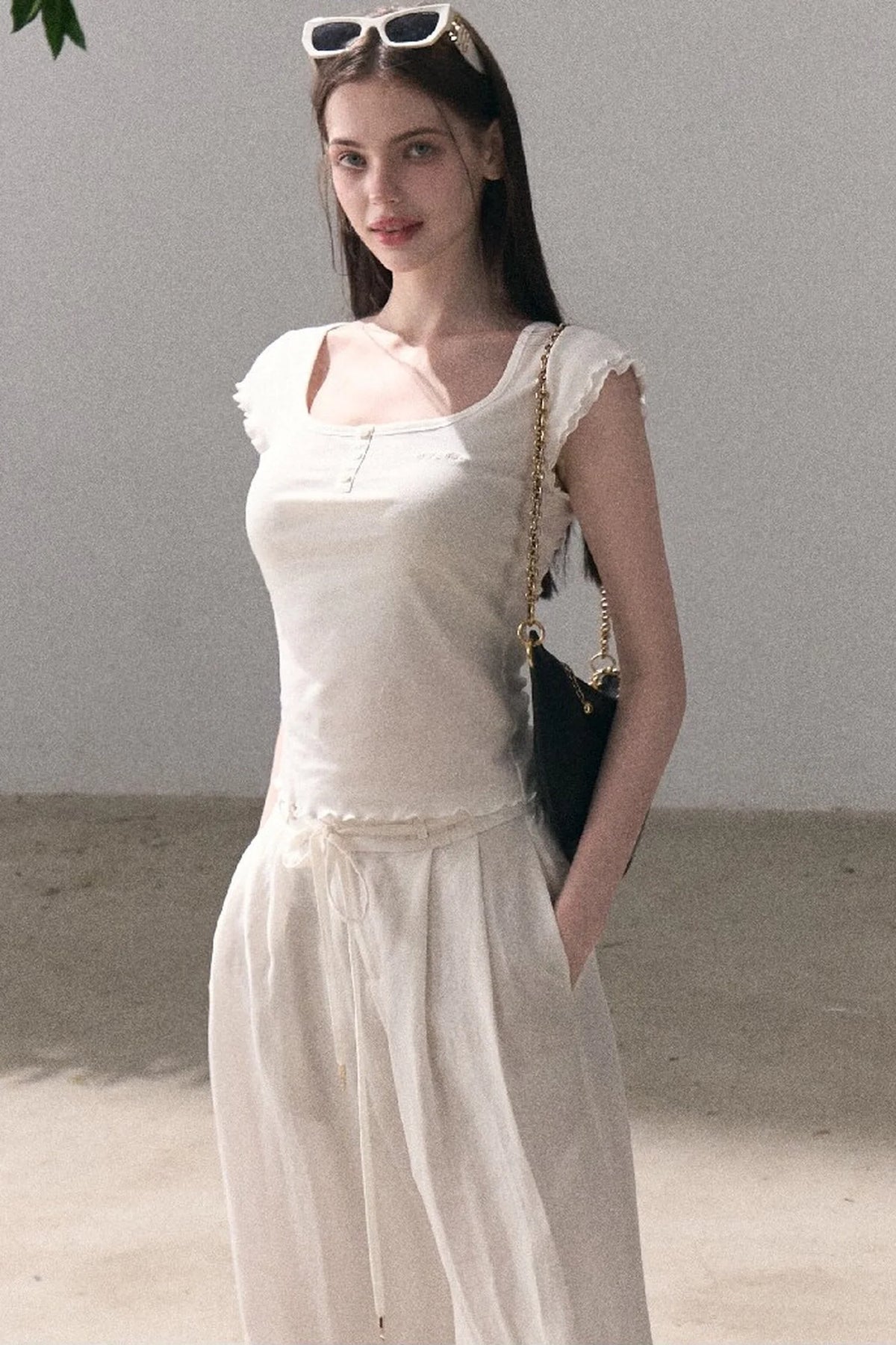 Lyocell Wool Embroidered Top