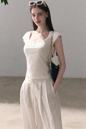 Lyocell Wool Embroidered Top