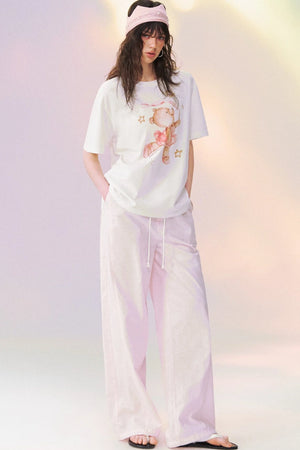 Macaron Color Wide Leg Pants