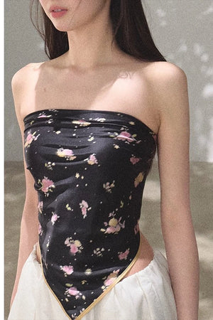 Magic Silk Contrast Edge Scarf Top