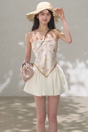 Magic Silk Contrast Edge Scarf Top