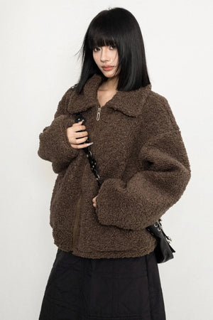 Maillard Brown Lambswool Coat