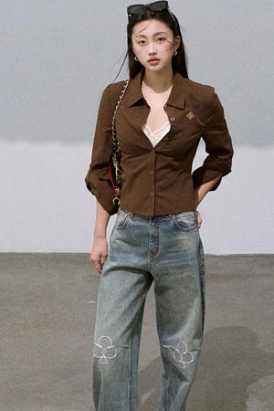 Maillard Cotton Linen Slim Shirt