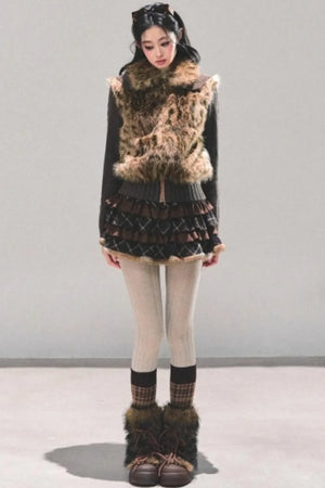 Maillard Poetry Plaid Skirt