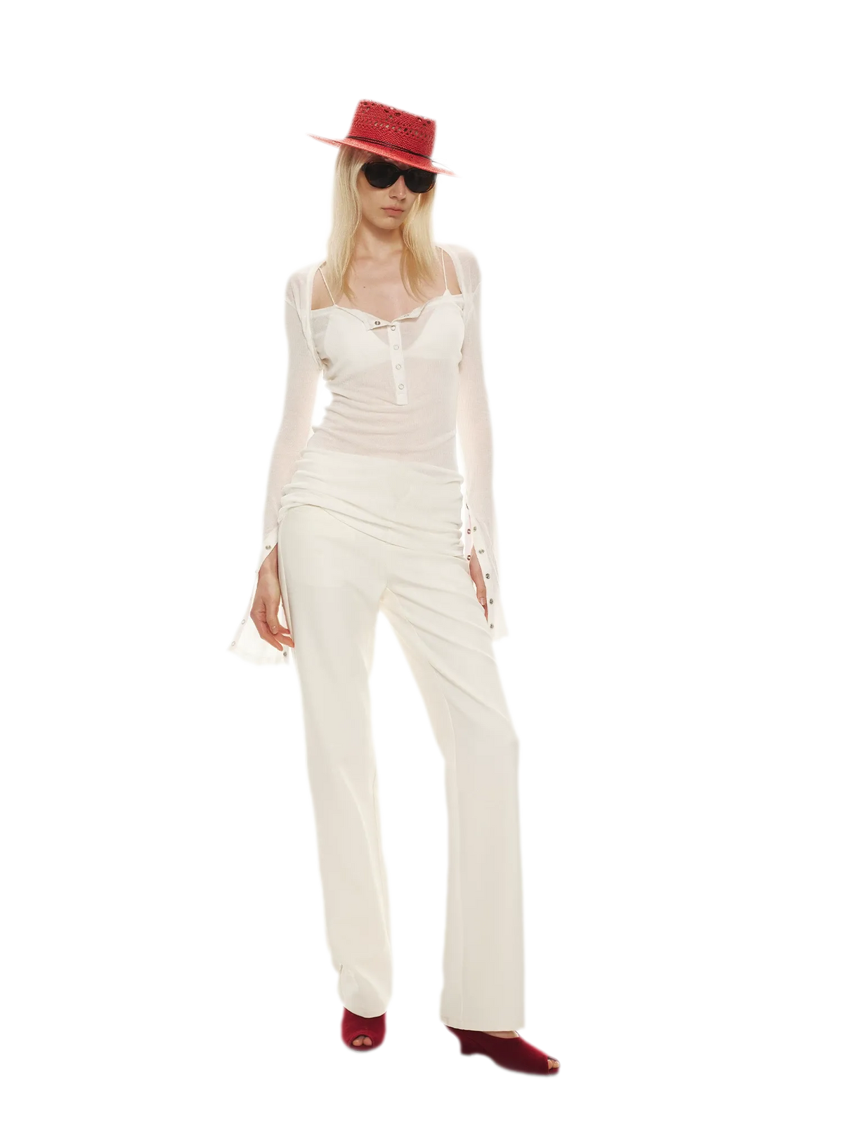 Tencel Wool Semi-Sheer Textured Top