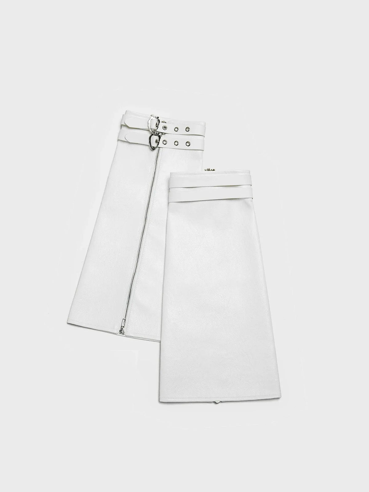 Heart Buckle Faux-Leather Leg Warmers