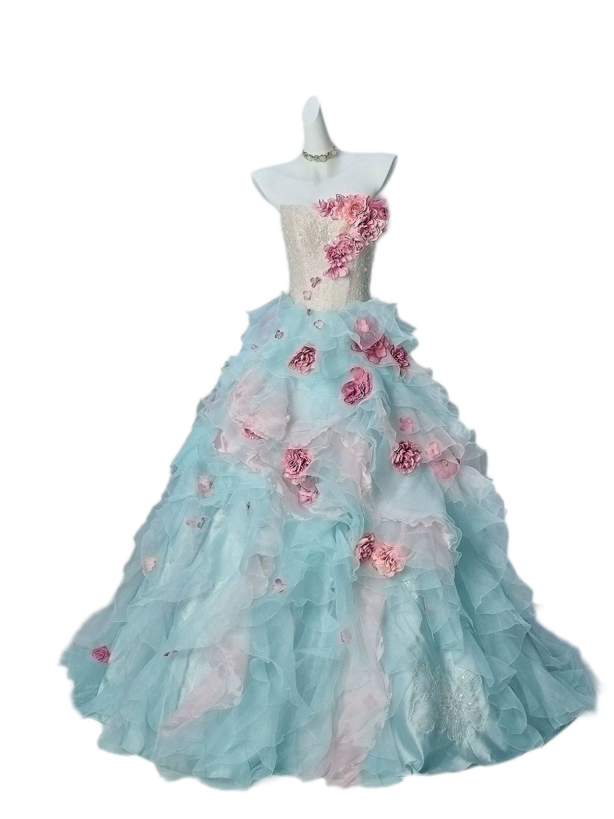 Gradient Floral Ball Gown