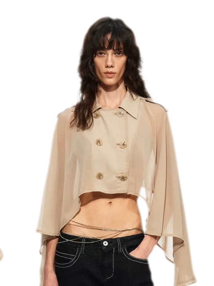 Sheer Trench Cape Top