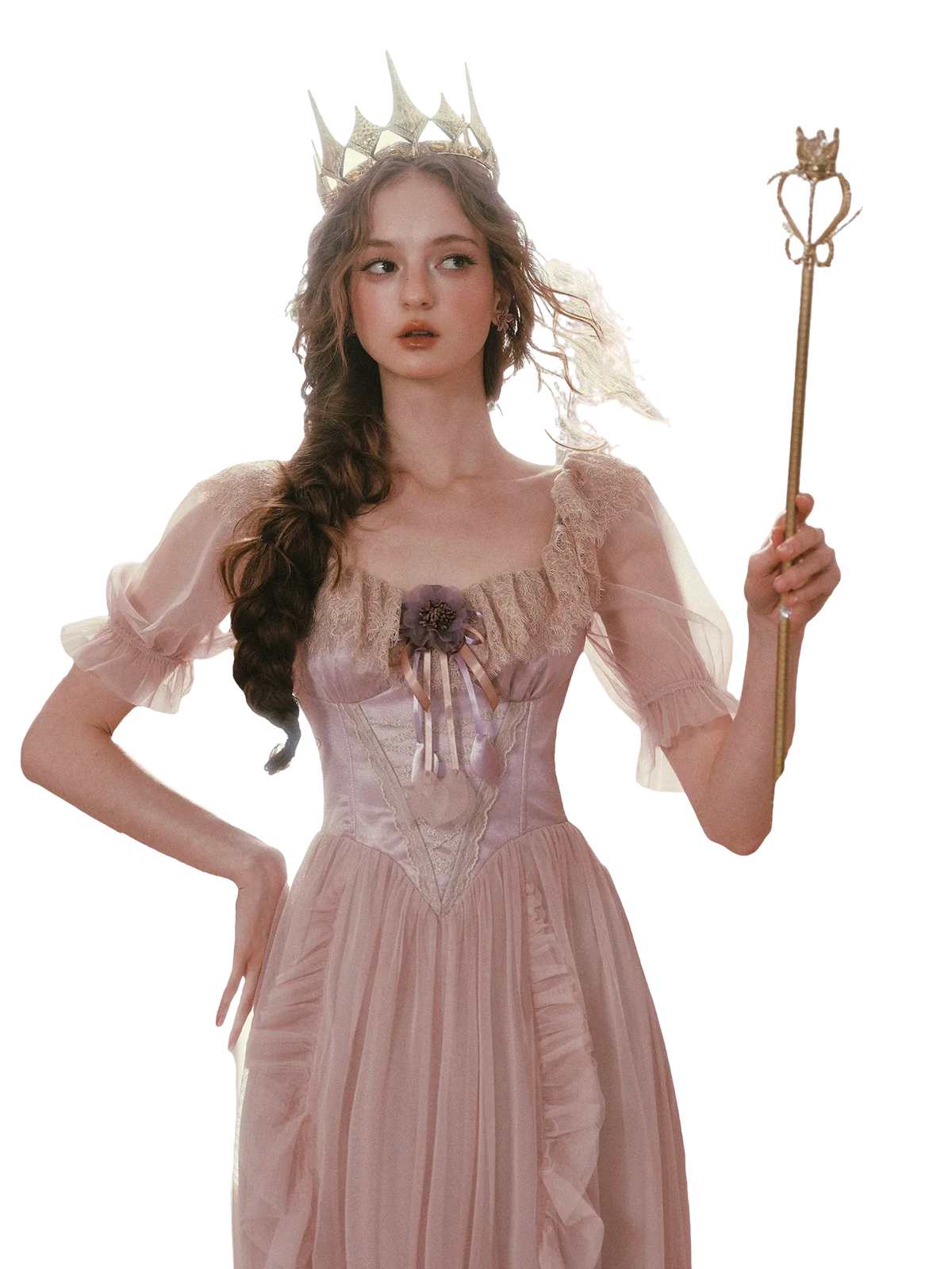 Violet Heliotrope Victorian Mesh Dress