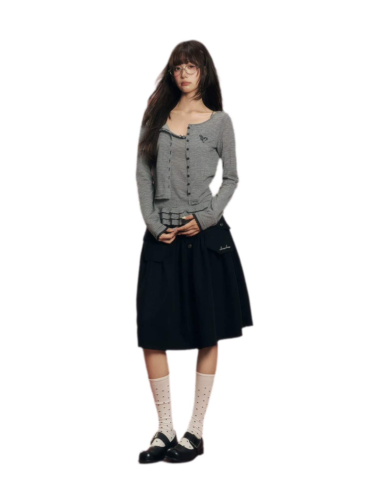 Striped Knit Cardigan Set