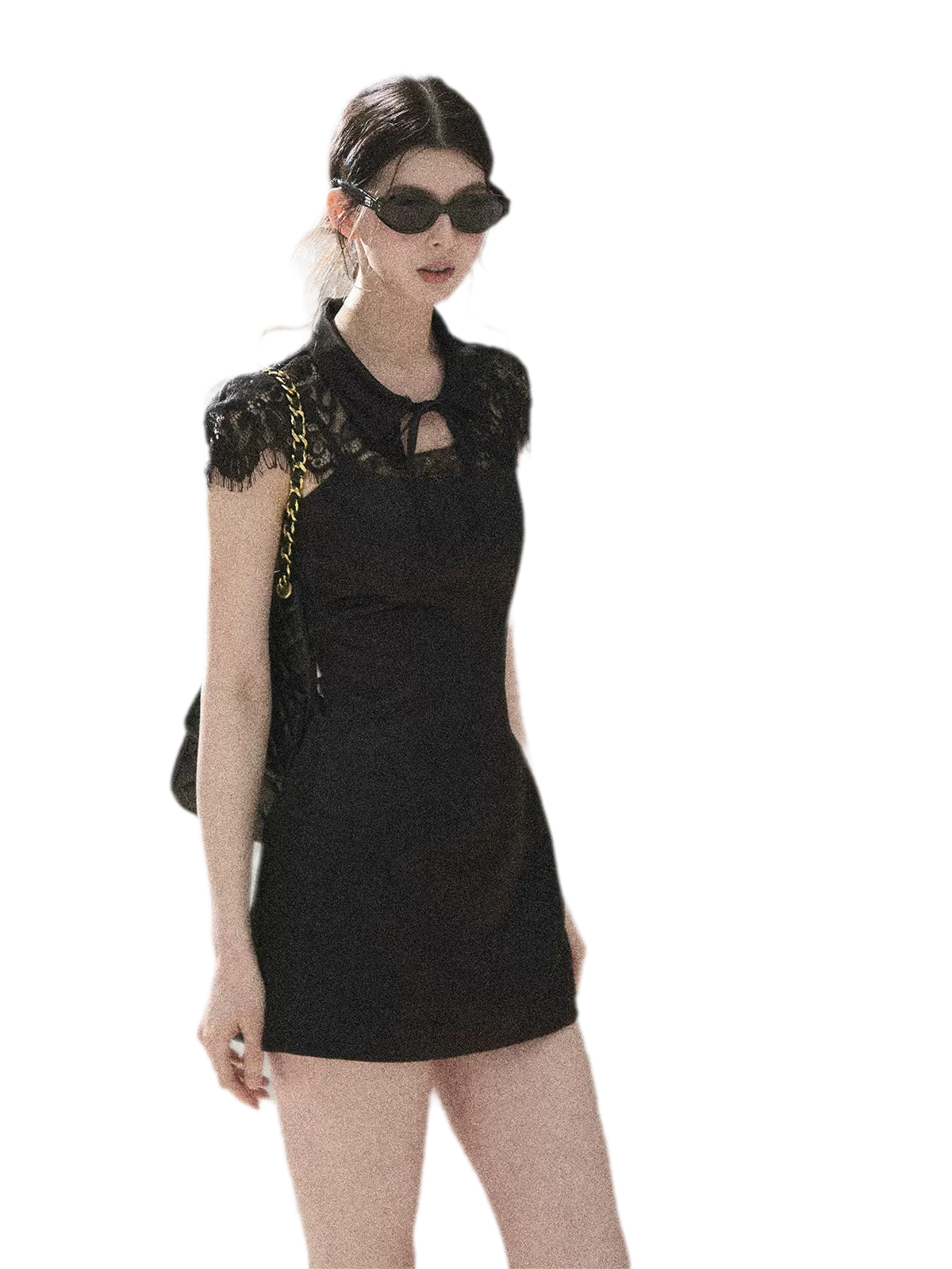 'Moonlight Rose Poem' Lace Puff Sleeve Dress