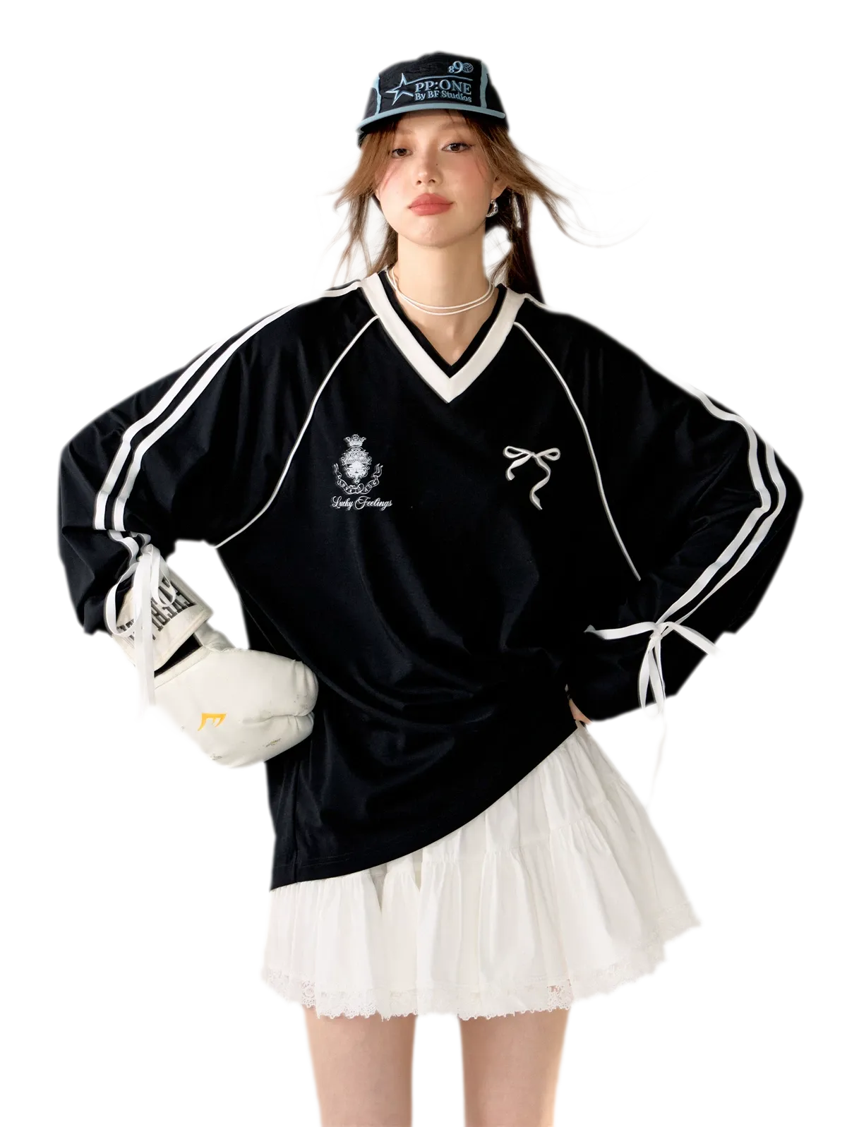 Blokette Jersey V-Neck Set