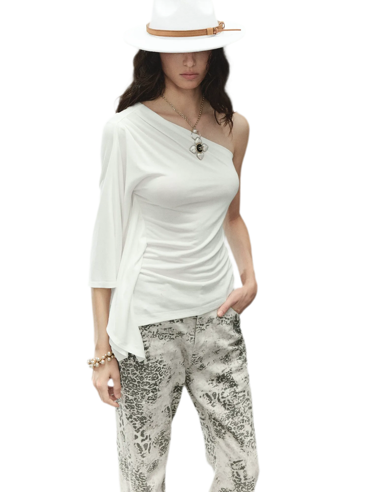One-Piece Batwing Asymmetric Top