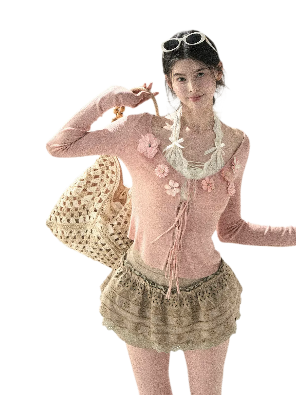 "Private Petals" French-style Sun Protection Cardigan