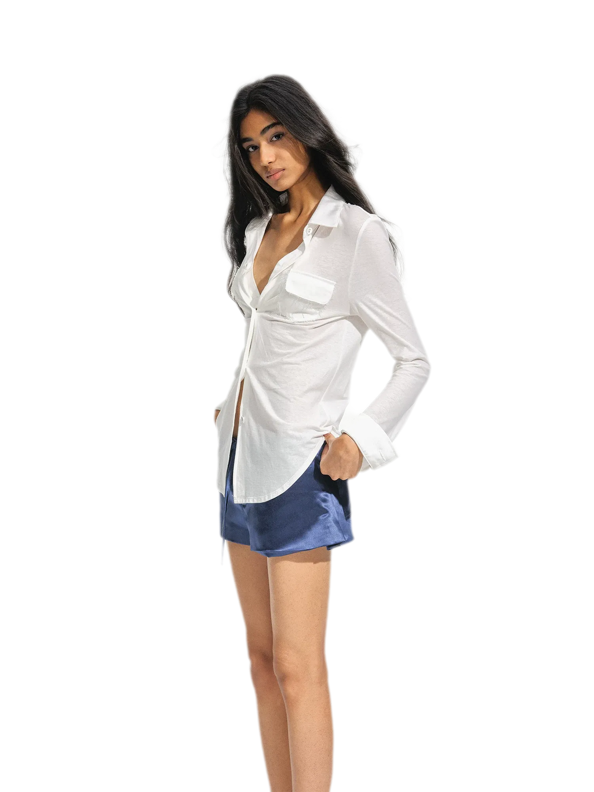 Glossy Satin Slim Shirt