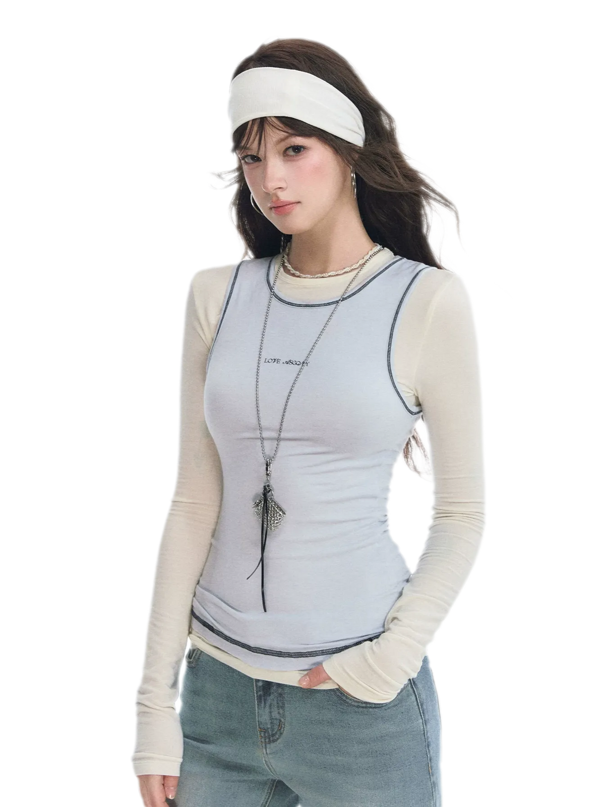 Contrast Trim Layered T-Shirt