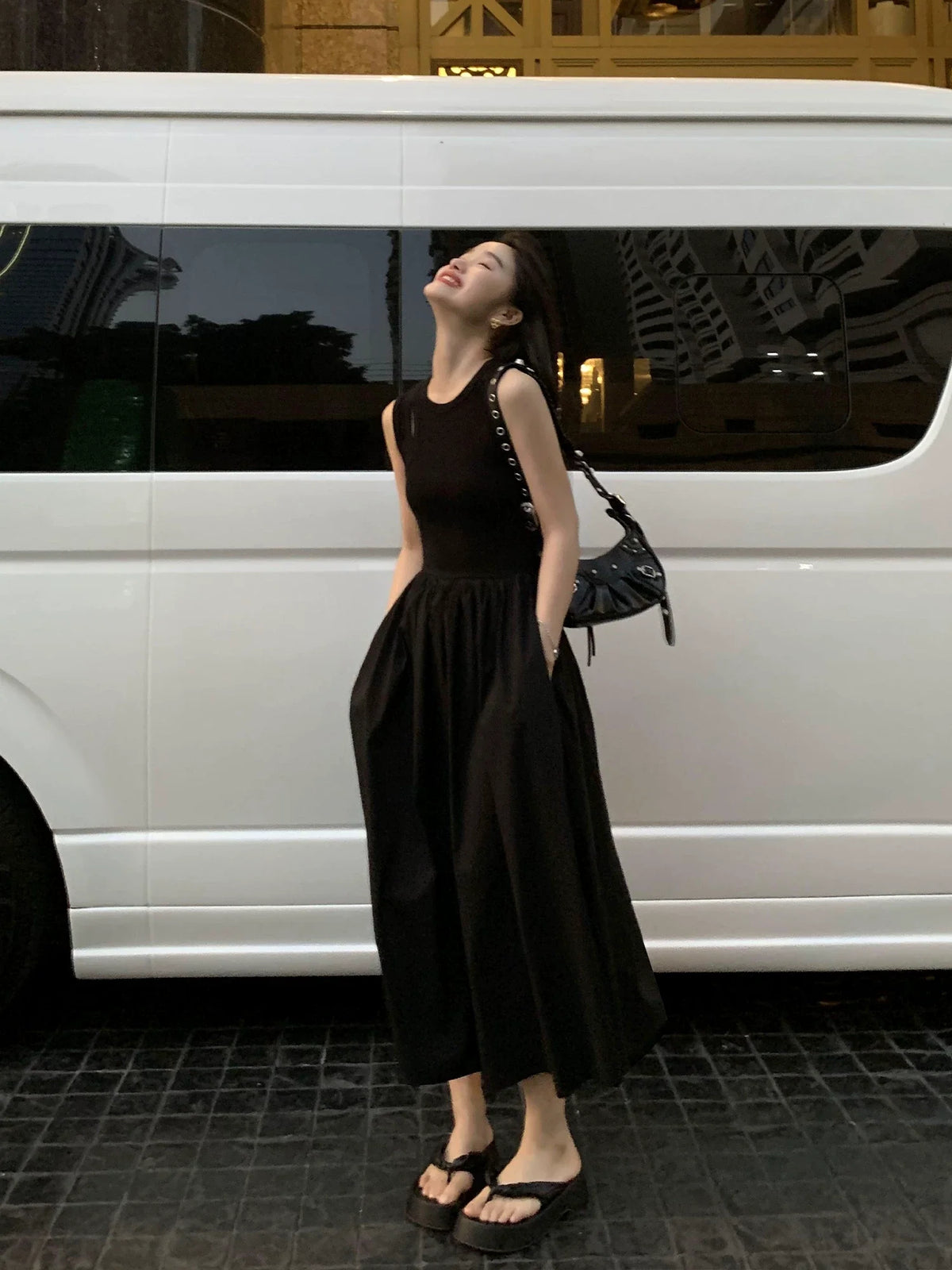 Rib-Knit Drop-Waist Maxi Dress