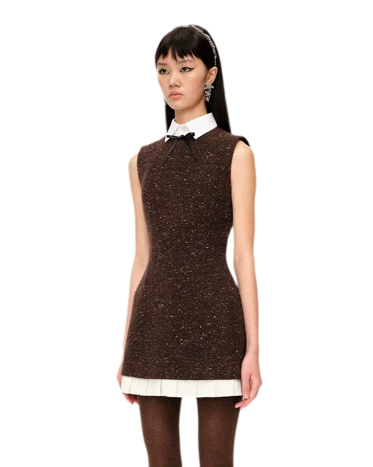 Elegant Pleated Hem Sleeveless Dress