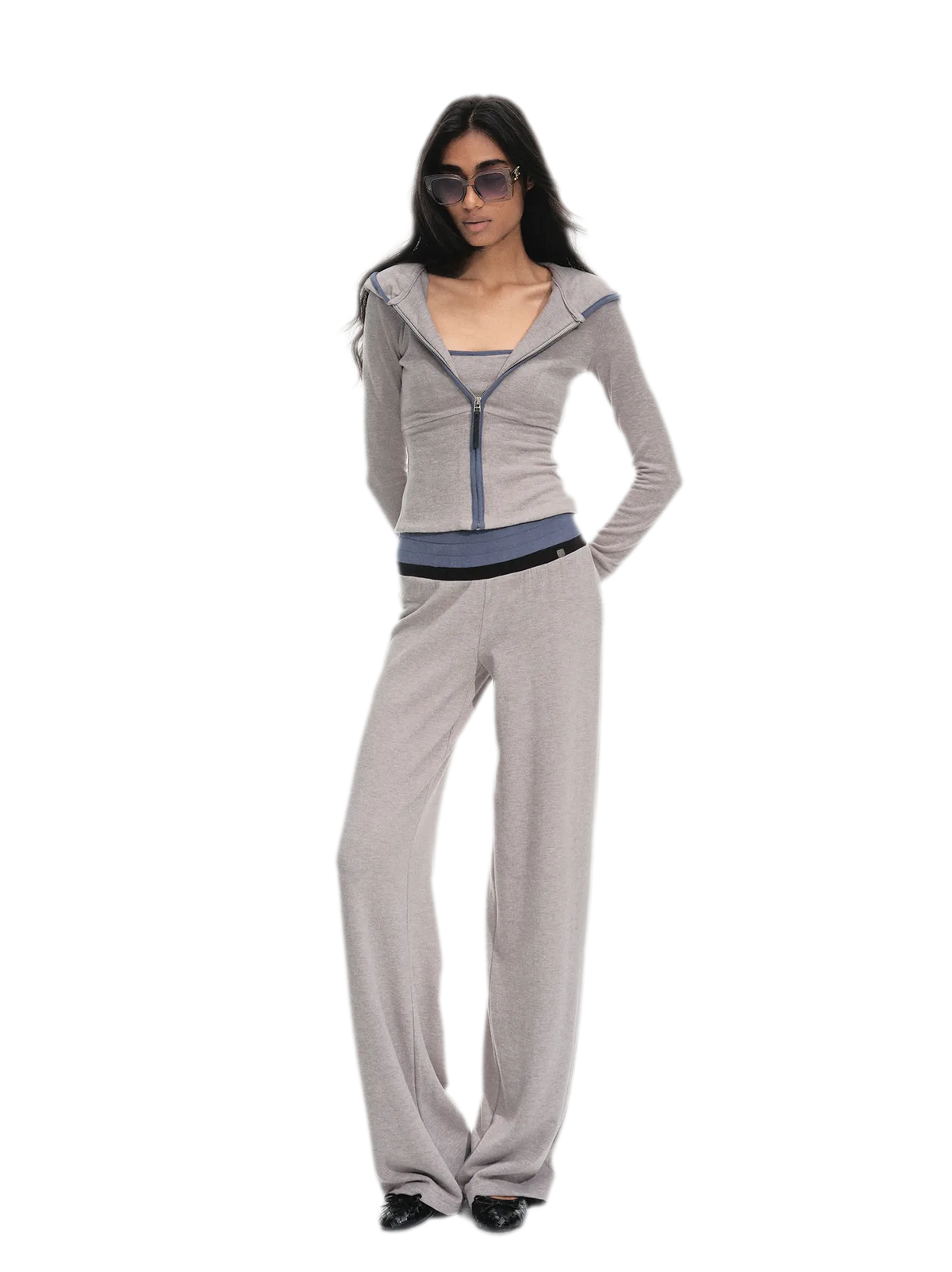 Color-Blocked Hooded Three-Piece Set