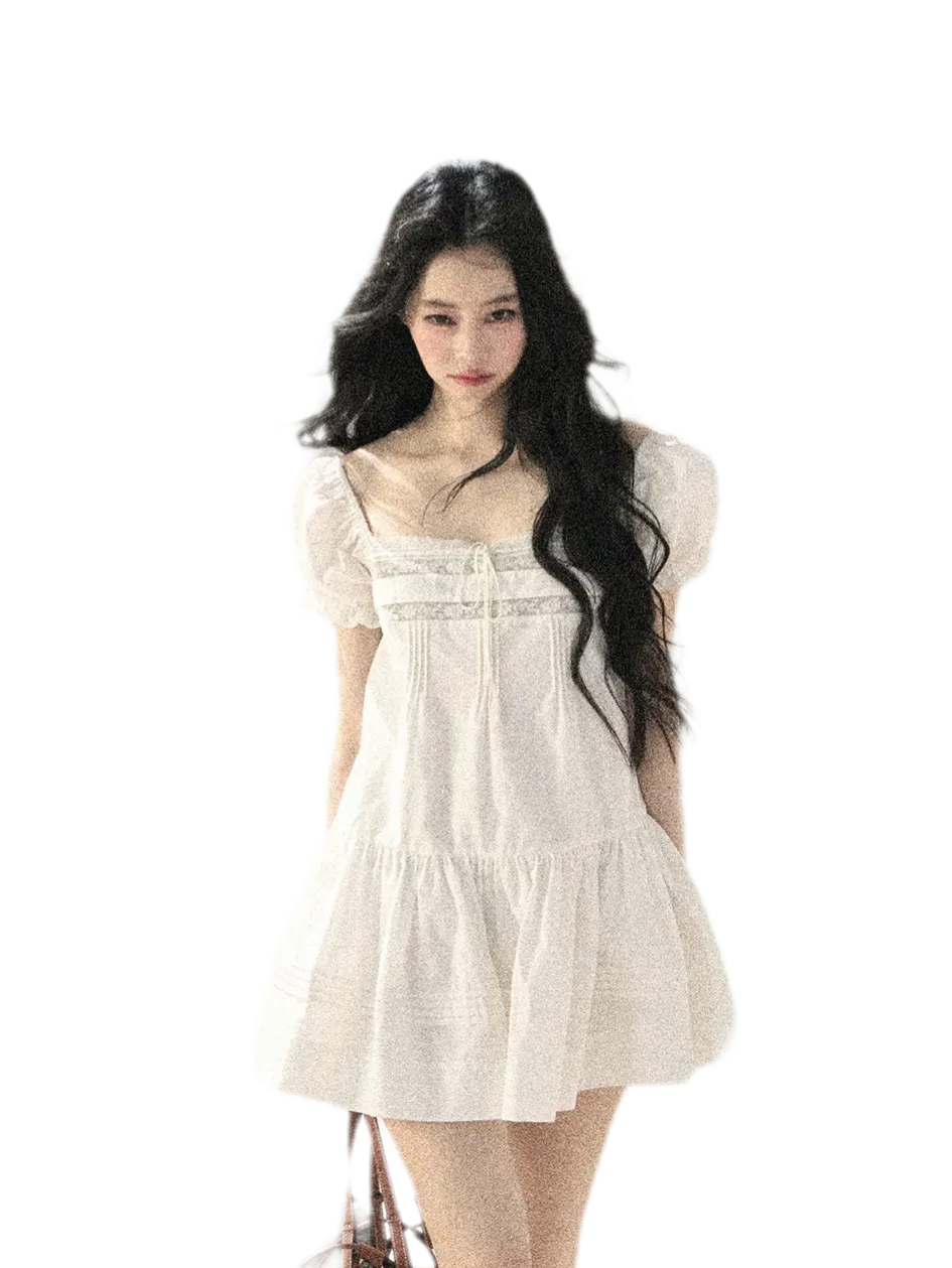 Cloudy Lace Puff Dress