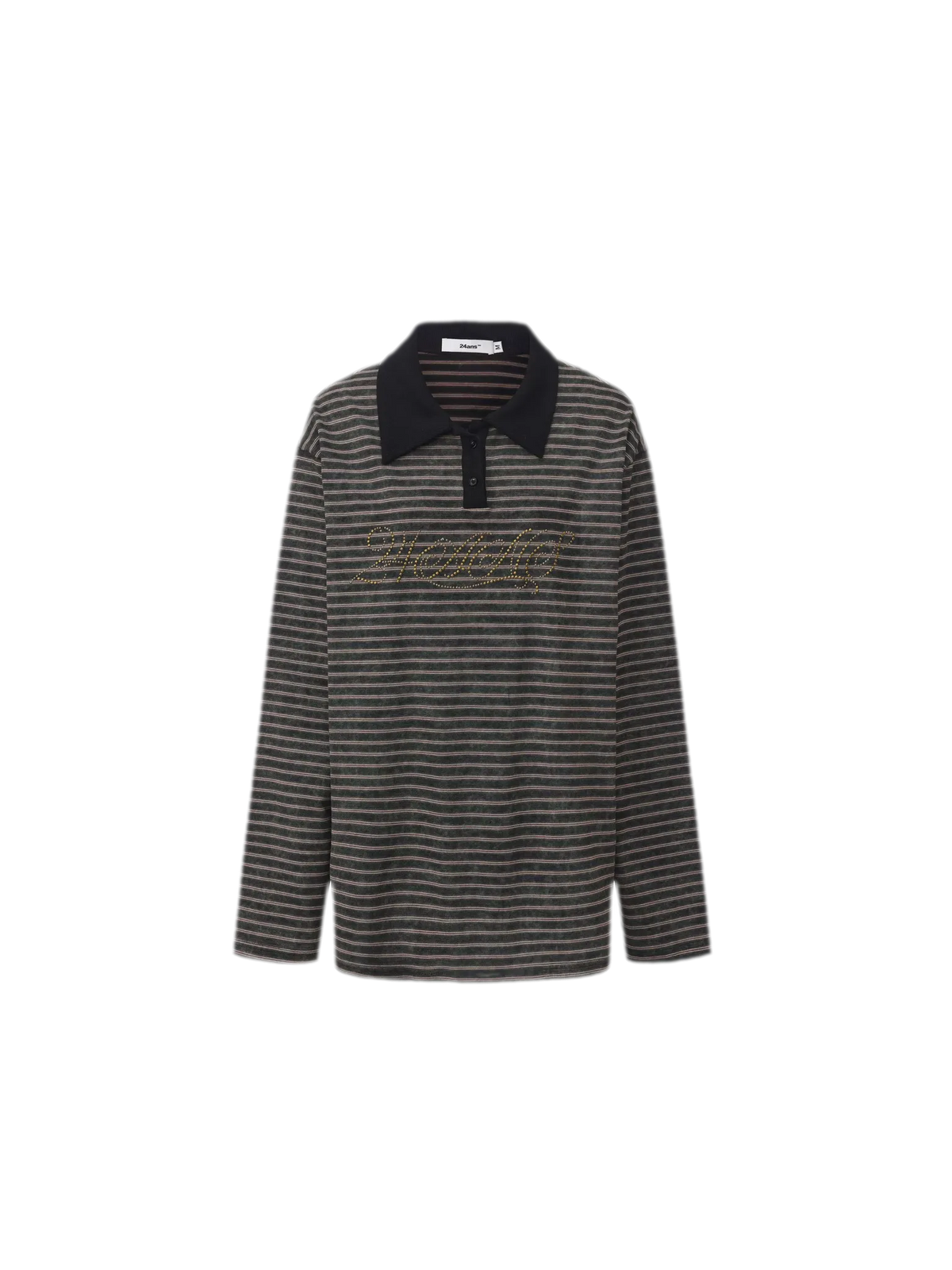 Contrast Stripe Loose Polo Shirt