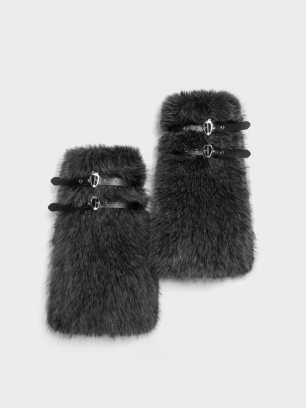 Furry Buckle Boot Covers