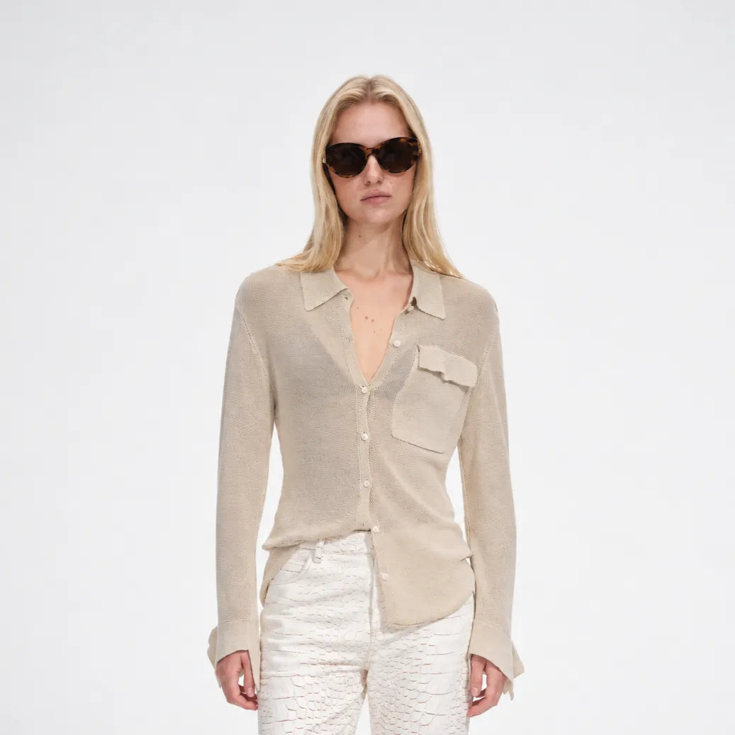 Washi Textured Open Knit Shirt