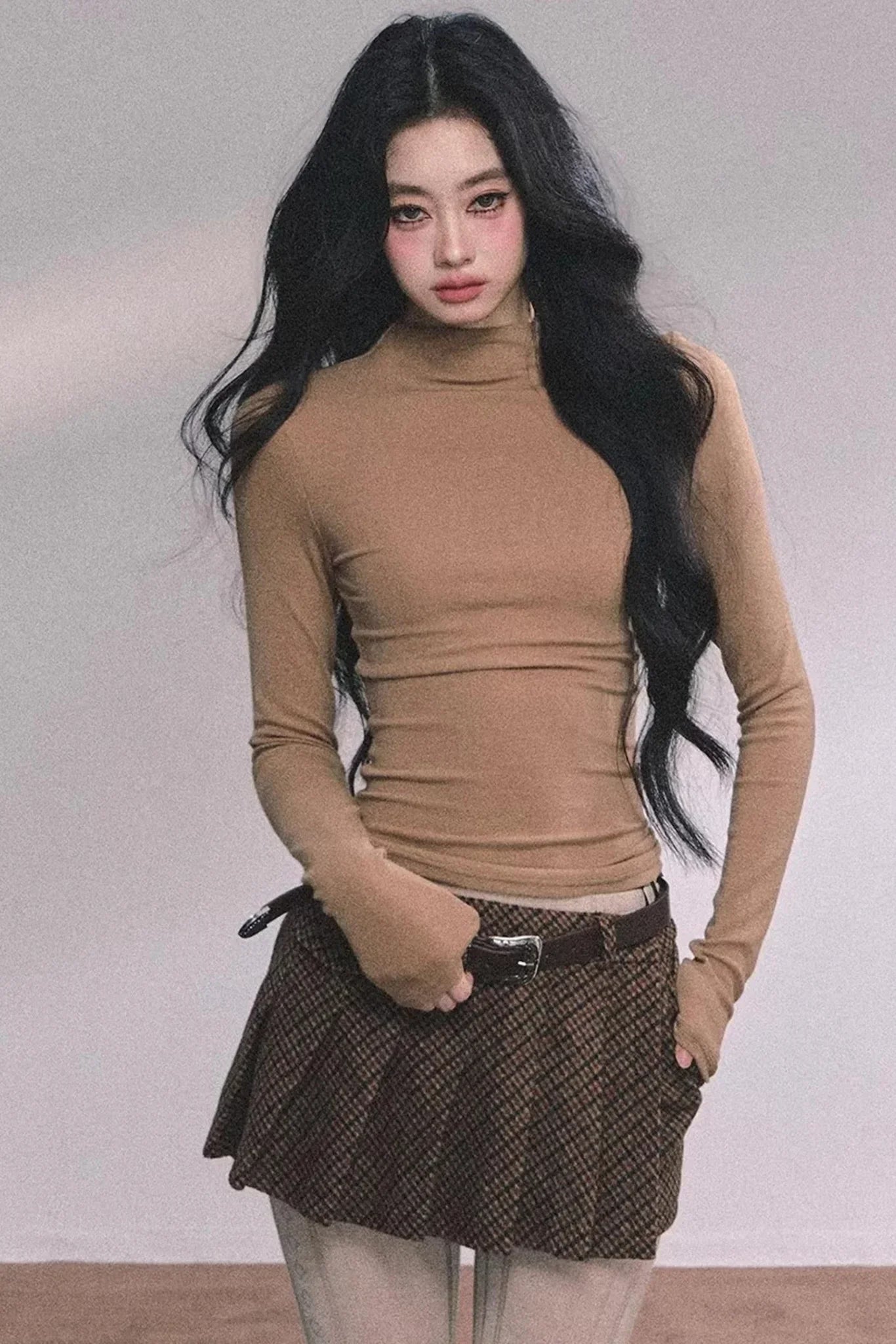 Maple Leaf Knit Sweater Cape Set-Up