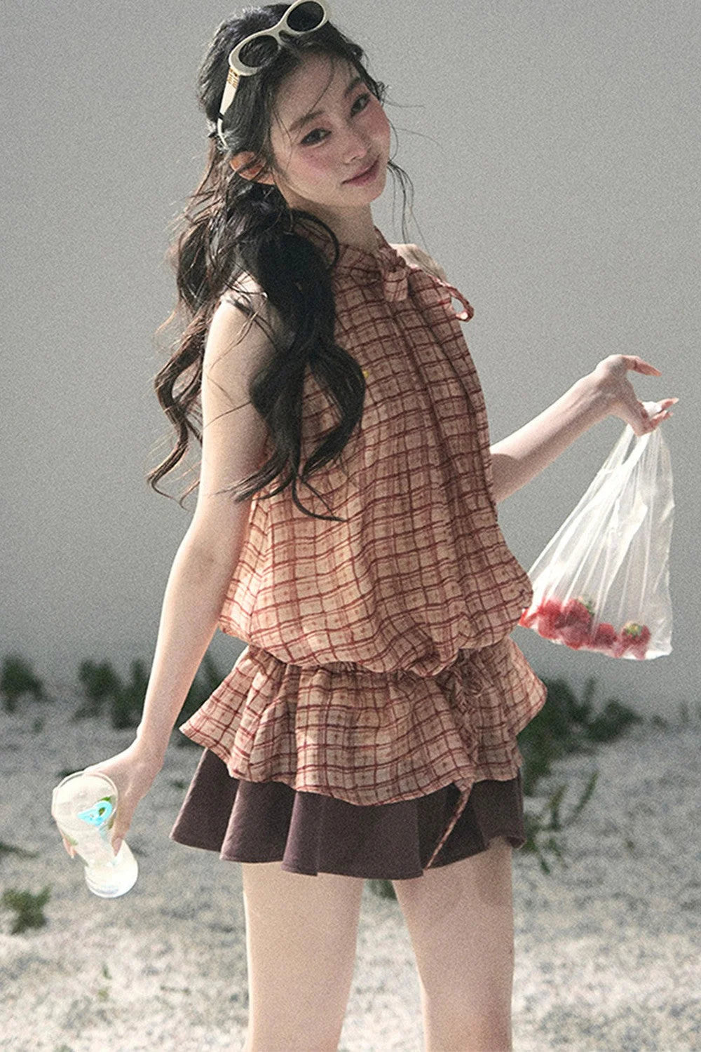 Maple Red Plaid Halter Top